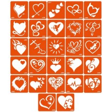 Набор трафаретов для био-тата "C - сердечки" c_simple_5x5_27_1