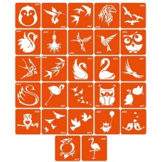 Набор трафаретов для биотатата "D - птицы" d_simple_5x5_27_1