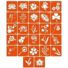 Набор трафаретов для биотатата "F - цветы" f_simple_5x5_27_1