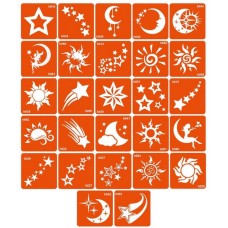 Набор трафаретов для биотатата "H - звезды, космос" h_simple_5x5_27_1