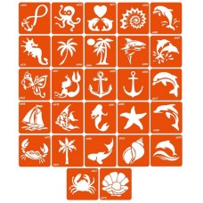 Набор трафаретов для биотатата "S - море" s_simple_5x5_27_1