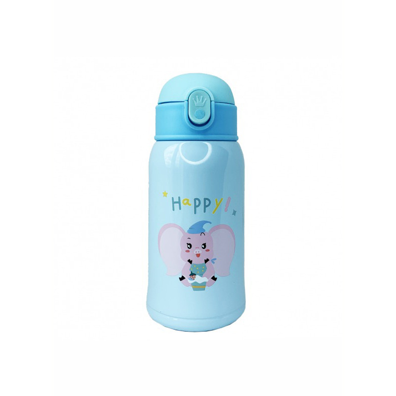 Термос-поїльник з силіконовою трубочкою MGZ-0318(Blue) чашкою, в чохлі з ремінцем, 550 мл