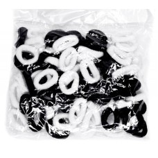 Детская резинка для волос 0307-1128 микрофибра, черно-белый, набор 100 шт.