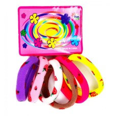 Детская резинка для волос 0301-1127 микрофибра с рисунком, набор 6 шт.