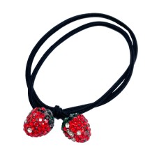 Детская резинка для волос "Клубника в камнях" 0302-1089 набор 10 шт