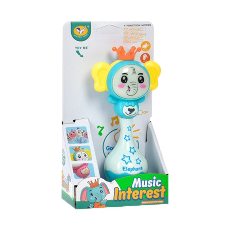 Дитяче брязкальце "Слоник" 855-79D музика,світло 14,5 см