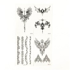 Набор временных тату "Готика" black-tattoo-mini-set-gotic из 4 черных по 9,5 х 5,5 см