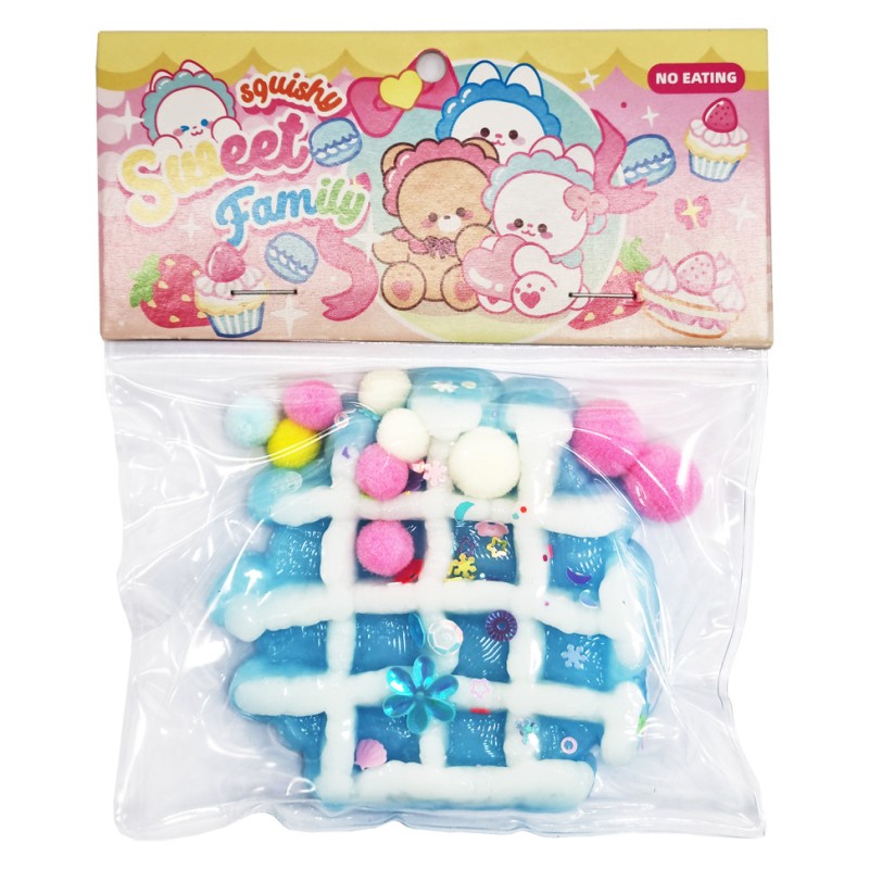 Антистрес Сквіш "М'які Віденські вафлі" SKWC-305(Blue) круглі