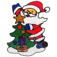 Силиконовая наклейка на стекло "Санта Клаус" 13-64-01, 20 х 25 см
