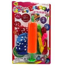 Набір Повітряних кульок MK5480 насос, 14 шт, на аркуші Помаранчевий