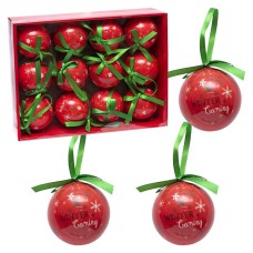 Елочные шарики "Winter Coming" 75-276С красный, пластик 12 штук 7 см