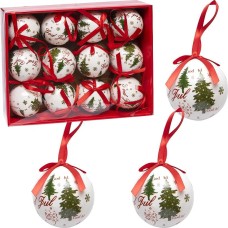 Елочные шарики "Елка" 75-195А пластик, коробка 12 штук 7 см