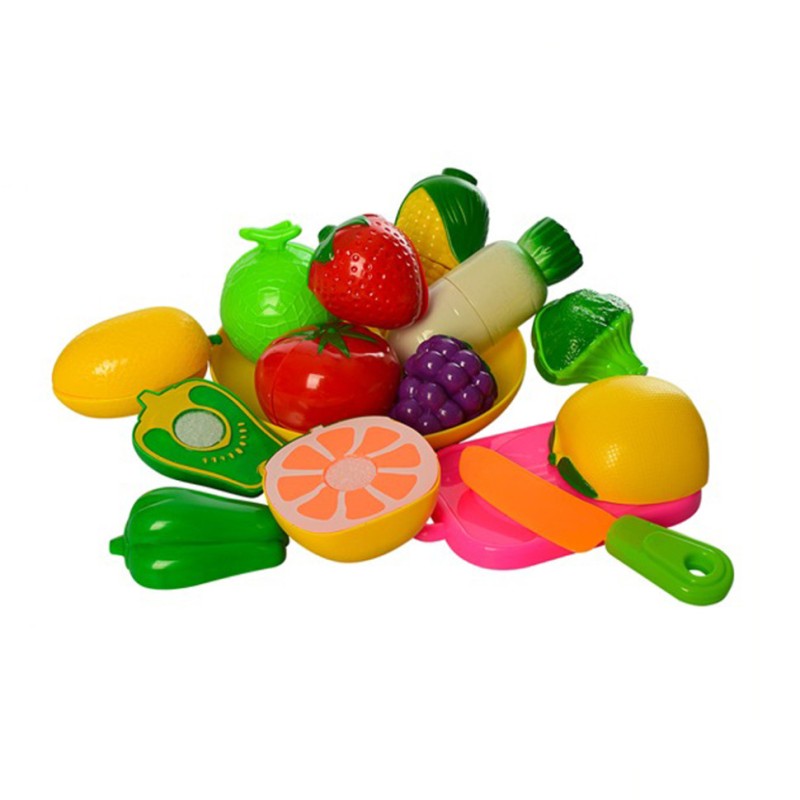 Детский набор продуктов "Апельсин" 2018А-2 овощи на липучке, тарелка, дощечка, нож