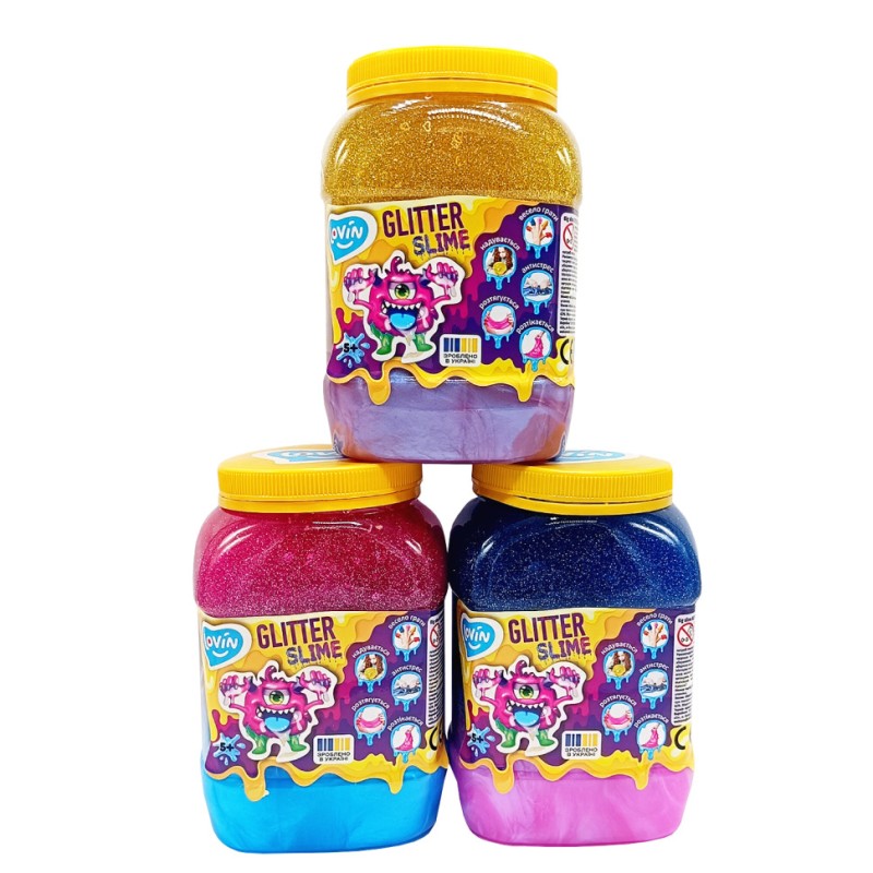 Дитяча играшка-антистрес "Big slime GLITTER" 80160 в асортименті 1150 мл