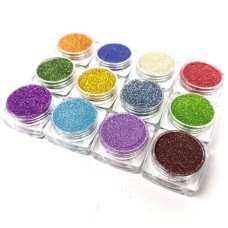 Набор глиттера для биотатата "№2 Базовый" gliset-2, 12 цветов