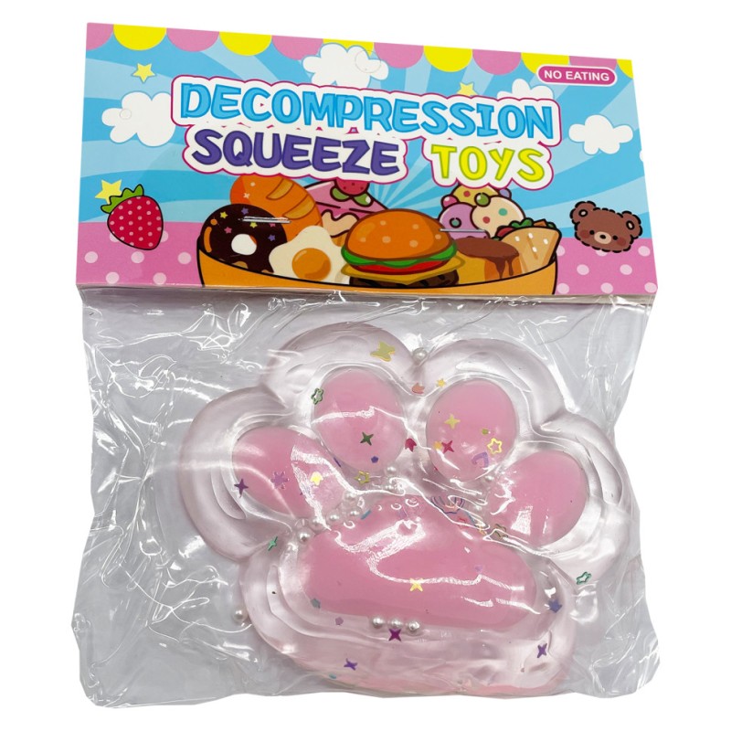 Антистрес Сквіш "М'які котячі лапки" ZB-405(Pink) з блискітками 10 см