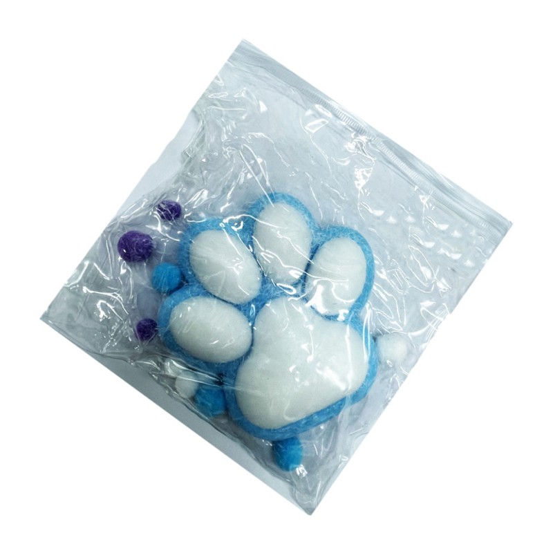 Антистрес Сквіш "М'які котячі лапки" ZB-406(Blue) з ворсом 12 см