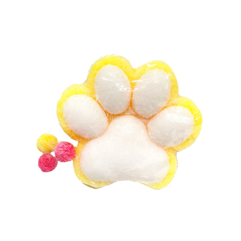 Антистрес Сквіш "М'які котячі лапки" ZB-406(Yellow) з ворсом 12 см