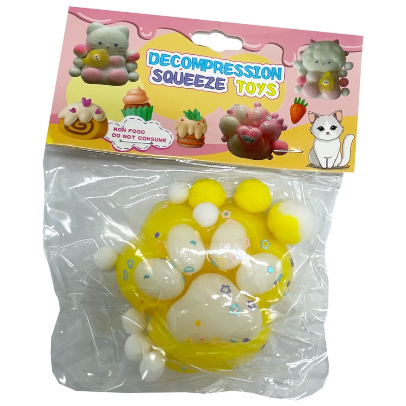 Антистрес Сквіш "М'які котячі лапки" ZB-390(Yellow) жовтий 7 см