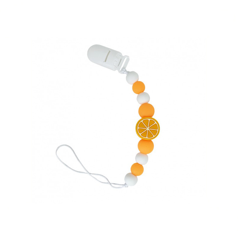 Силіконовий ланцюжок для пустушки "Апельсин" MGZ-0523-2 довжина 24 см