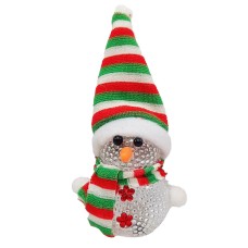 Ночник новогодний "Снеговичок" СХ-4-17 LED 15 см, бело-зелено-красный.
