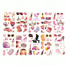 Набор детских временных тату "Pink" pink-tatoo-set-10, 12х6 см