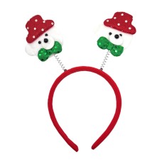 Ободок детский новогодний "Мишка с бантиком" 6241-14-2 (119812) фетр