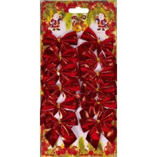 Набор праздничных красных бантиков 2035SP (98395) 12 штук.