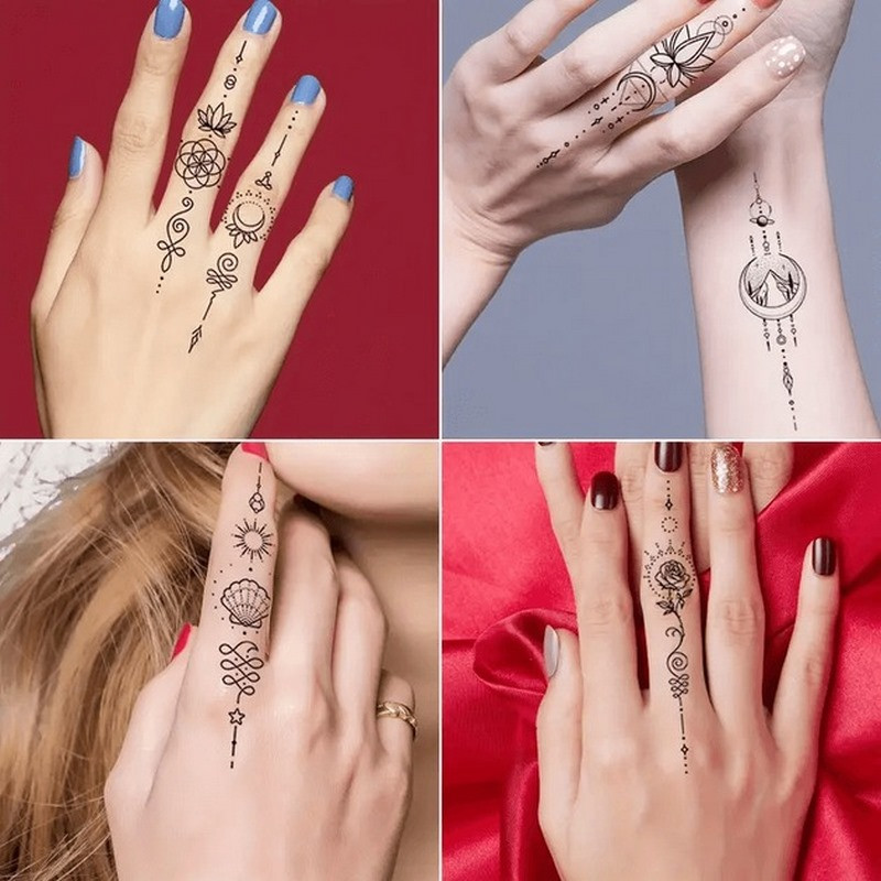 Набір дитячих тимчасових тату "Чорні міні №2" black-tattoo-mini-set-2-3, 30 штук по 9,5*5,5 см