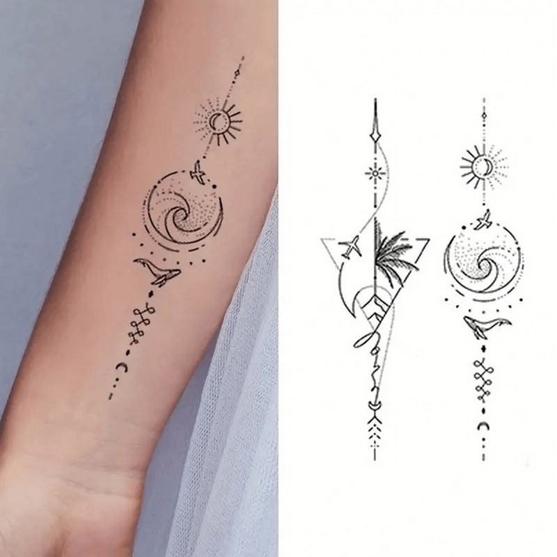 Набір дитячих тимчасових тату "Чорні міні №2" black-tattoo-mini-set-2-3, 30 штук по 9,5*5,5 см