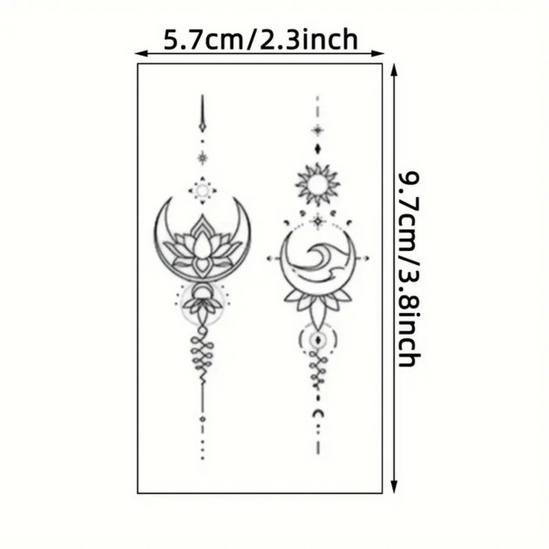 Набір дитячих тимчасових тату "Чорні міні №2" black-tattoo-mini-set-2-3, 30 штук по 9,5*5,5 см