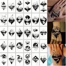 Набор детских временных тату "Черные мини №3" black-tattoo-mini-set-3-3, 30 штук по 9,5*5,5 см