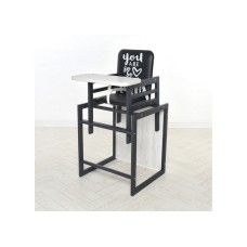 Стульчик для кормления Graphite аляска, для кормления, со столиком, черный+белый