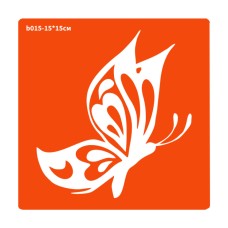 Трафарет для био-тату Бабочка b015*15см, размер 15х15см
