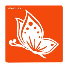 Трафарет для био-тату Бабочка b030-15*15см, размер 15х15см