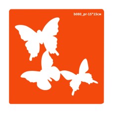 Трафарет для биотату Бабочки b080_pr-15*15см, размер 15х15см