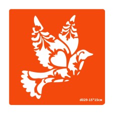 Трафарет для био-папы Птичка d029-15*15см, размер 15х15см