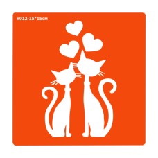 Трафарет для био-папы Котик k012-15*15см, размер 15х15см
