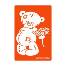 Трафарет для био-тата Мишка zx008-15*20см, размер 15х20см