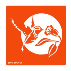 Трафарет для био-папы Птичка d094-24*24см, размер 24х24см