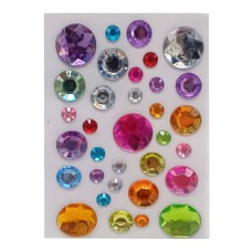 Наклейка камни "Микс круглый" Планшетка №04 на планшетке 32 шт