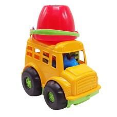 Набір для гри в пісочниці "Бусик" 0107(Yellow) автобус, відро, граблі