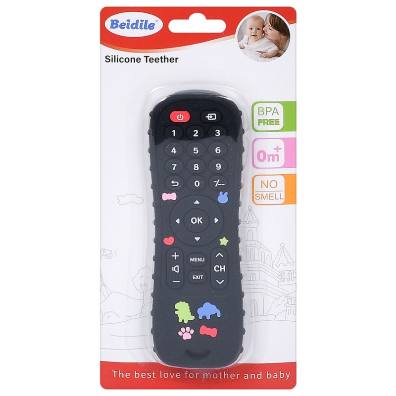 Дитячий текстурний прорізувач "Пульт" INT 0003 силікон Чорний