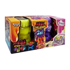 Вязкая масса "2 в 1 "Mega Stretch Slime" и "Fluffy Slime" FLS-03-01U рус Желто-фиолетовый