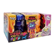 Вязкая масса "2 в 1 "Mega Stretch Slime" и "Fluffy Slime" FLS-03-01U рус Сине-оранжевый