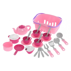 Игровой кухонный набор посуды 7181TXK с корзиной