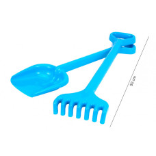 Игрушечная Лопатка с грабельками "Гулливер" 1424TXK, длина 50 см Голубой