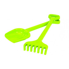 Игрушечная Лопатка с грабельками "Гулливер" 1424TXK, длина 50 см Зеленый