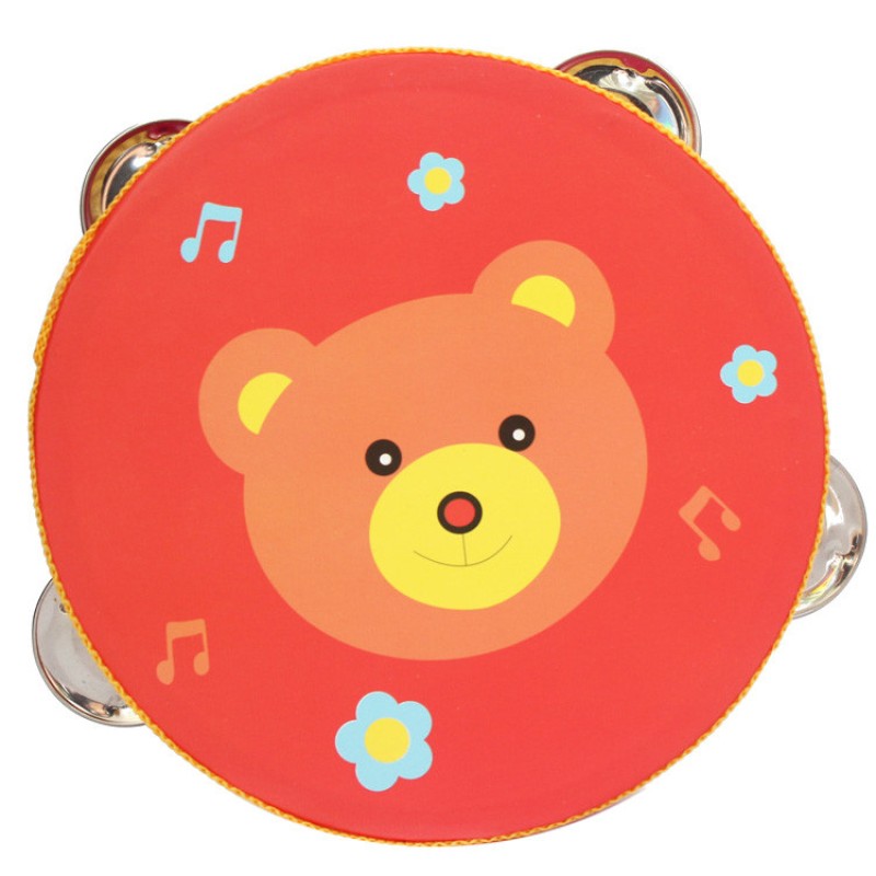 Дерев’яна іграшка Бубен MD 0367-1 діаметр 15 см Ведмедик