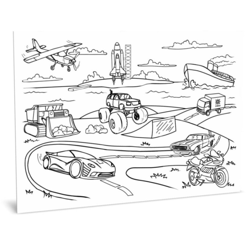 Килимок вивчай-малюй-стирай "Транспорт" ZIRKA 141239 А3